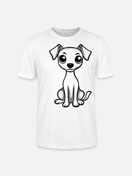 Whippet Hund Comic Niedlich - Stanley/Stella Unisex Bio-T-Shirt CRAFTER - Weiß