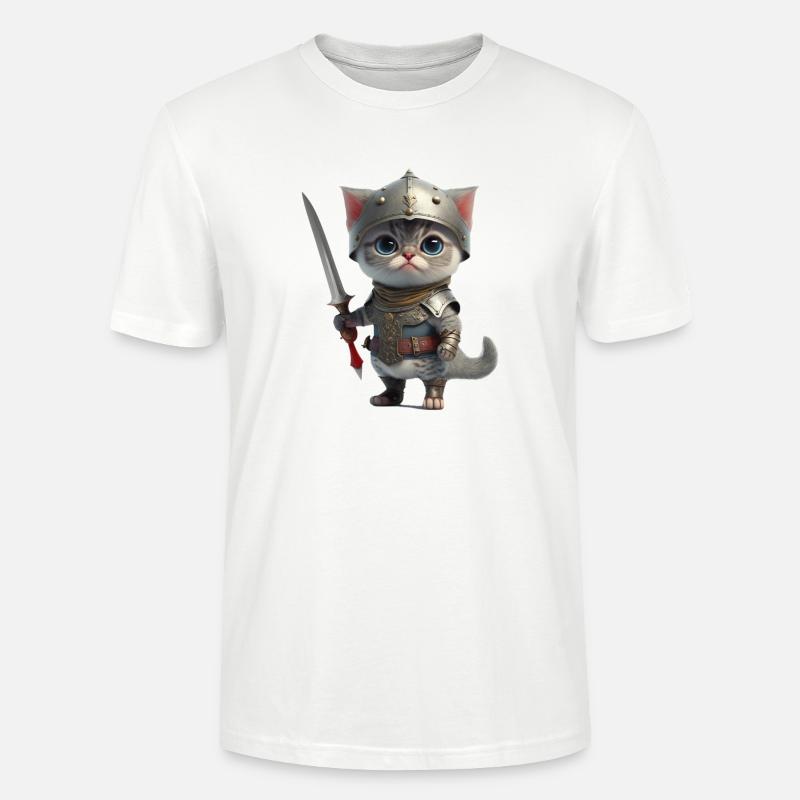 Chat en chevalier - T-shirt bio CRAFTER Stanley Stella Unisexe - blanc