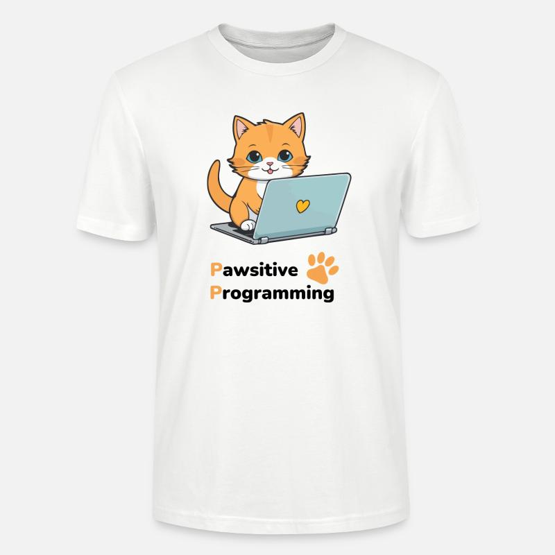 Pawsitive programming - Stanley/Stella CRAFTER Unisex Organic T-Shirt - white
