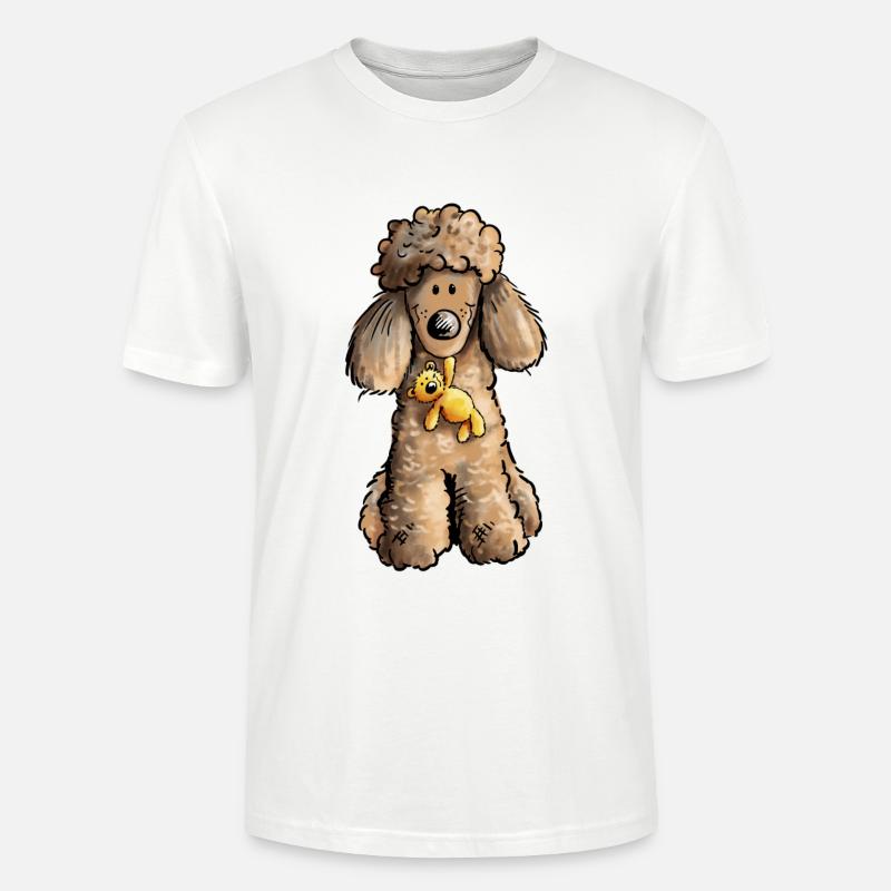 Pudel mit Teddy - Stanley/Stella Unisex Bio-T-Shirt CRAFTER - Weiß