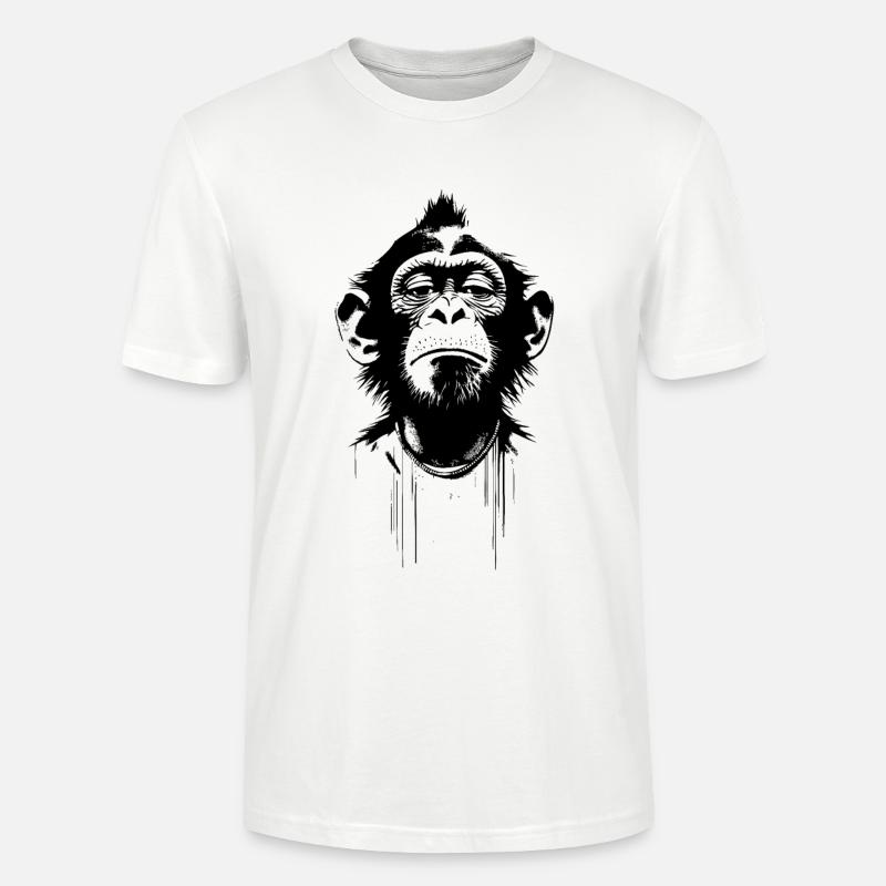 Eingebildeter Affe im Banksy Style - Stanley/Stella Unisex Bio-T-Shirt CRAFTER - Weiß