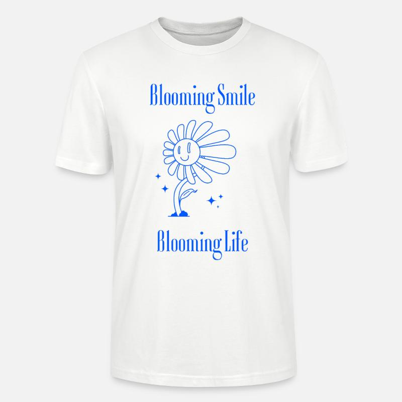 Blooming Smile – Blumengrafik mit Botschaft - Stanley/Stella Unisex Bio-T-Shirt CRAFTER - Weiß