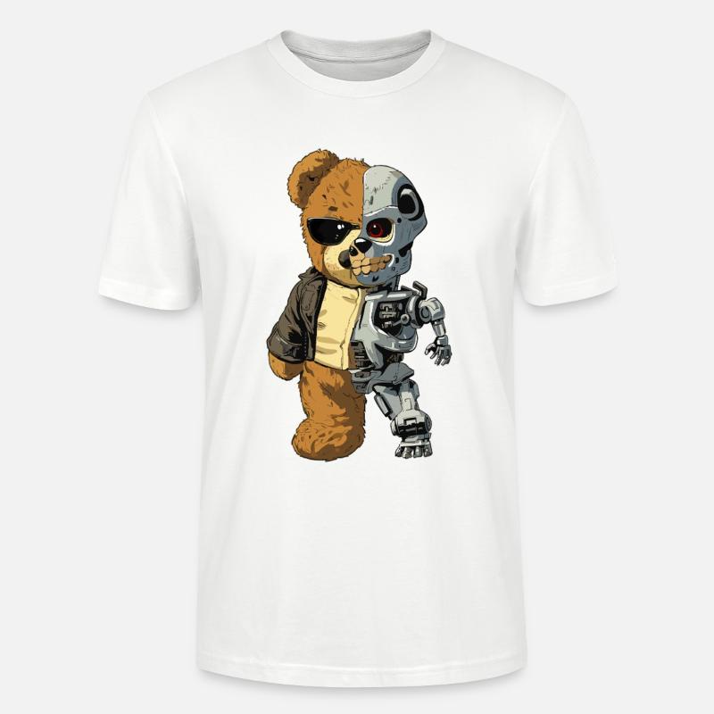 Bärenroboter Cyborg - Stanley/Stella Unisex Bio-T-Shirt CRAFTER - Weiß