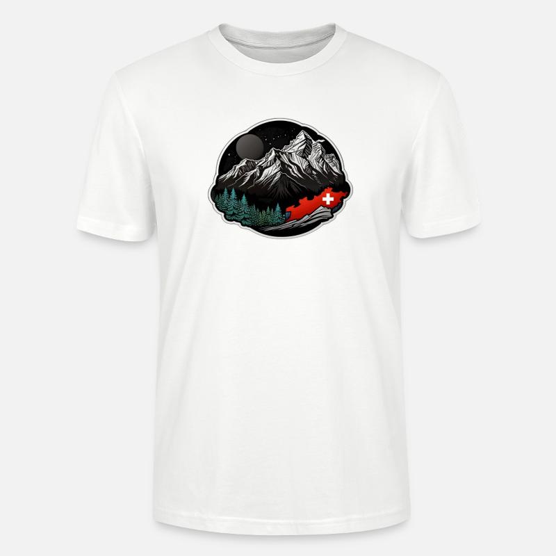 Schweizer Flagge - Stanley/Stella Unisex Bio-T-Shirt CRAFTER - Weiß