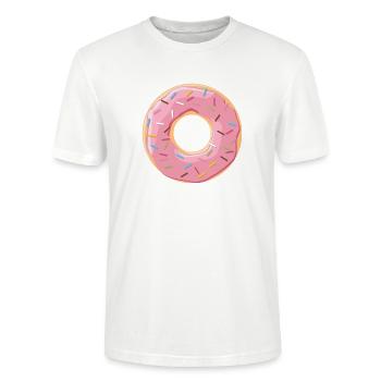 Beignet rose - T-shirt bio CRAFTER Stanley Stella Unisexe - blanc - Devant - Alina (178cm) & Michal (187cm)