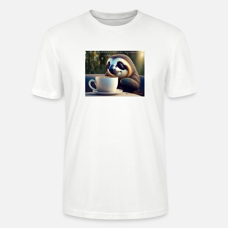 Caffeinated Sloth - Stanley/Stella Unisex Bio-T-Shirt CRAFTER - Weiß