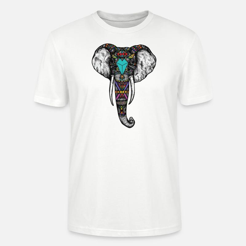 Indischer Elefant - Stanley/Stella Unisex Bio-T-Shirt CRAFTER - Weiß