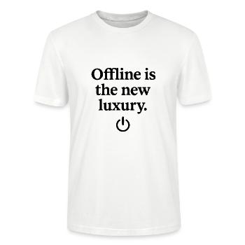 Offline is the new luxury – Digital Detox - Stanley/Stella Unisex Bio-T-Shirt CRAFTER - Weiß - Vorne - Alina (178cm) & Michal (187cm)