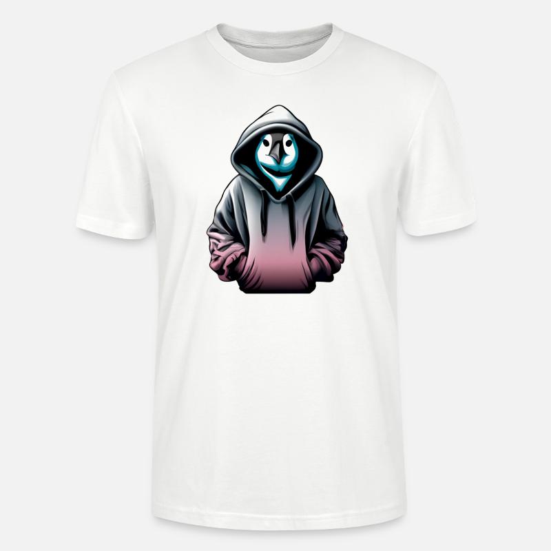 Pingouin hacker avec pull - T-shirt bio CRAFTER Stanley Stella Unisexe - blanc