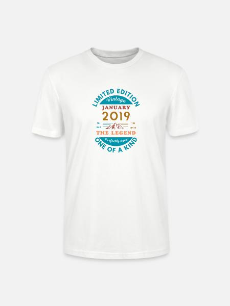 Januar 2019 Jubiläum Limitierte Auflage - Stanley/Stella Unisex Bio-T-Shirt CRAFTER - Weiß