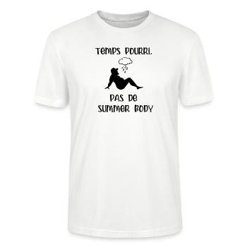 temps pourri pas de summer body - T-shirt bio CRAFTER Stanley Stella Unisexe - blanc - Devant - Alina (178cm) & Michal (187cm)