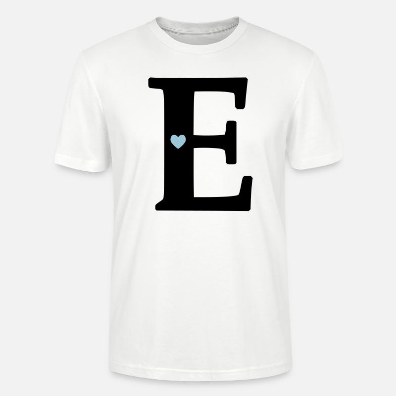 Letter E Initial point - Stanley/Stella CRAFTER Unisex Organic T-Shirt - white