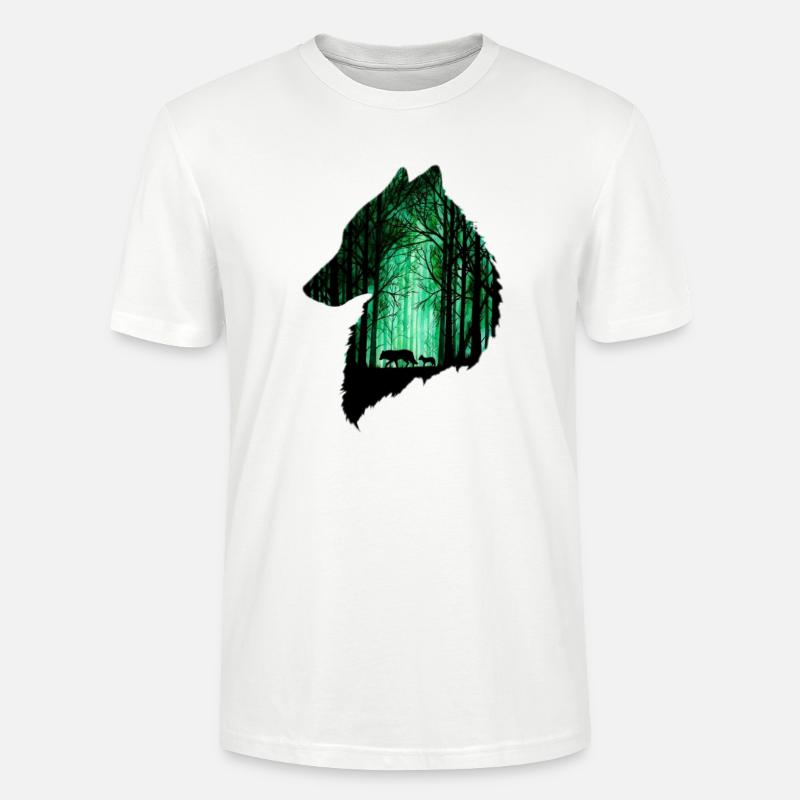 Der Wolf im Wald - Stanley/Stella Unisex Bio-T-Shirt CRAFTER - Weiß