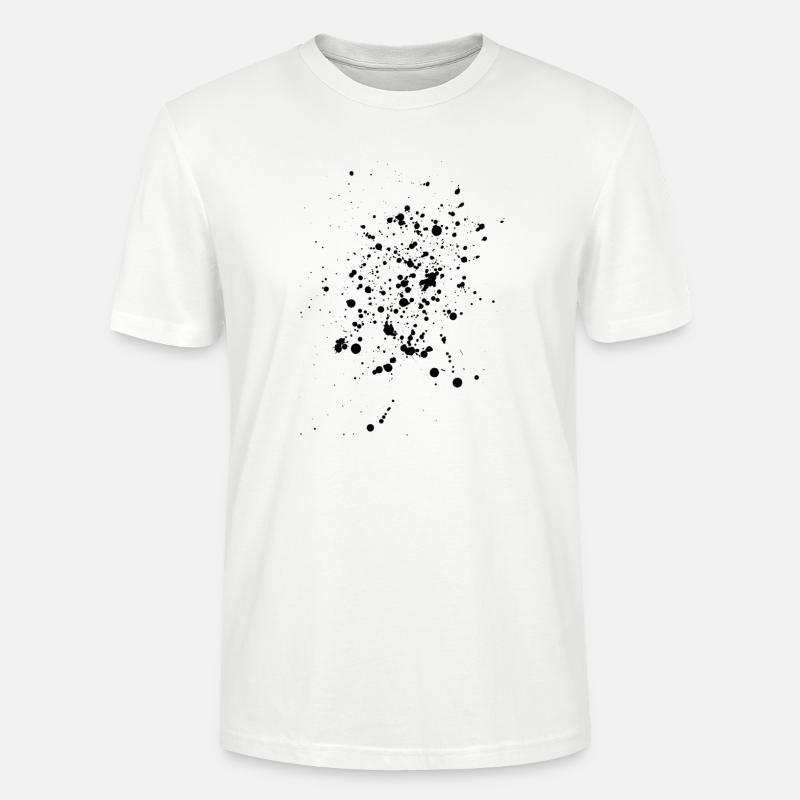 Schwarze Kleckse oder Farbspritzer - Stanley/Stella Unisex Bio-T-Shirt CRAFTER - Weiß