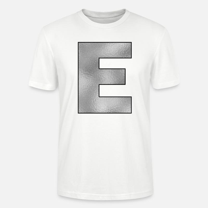 Buchstabe E Silber - Stanley/Stella Unisex Bio-T-Shirt CRAFTER - Weiß