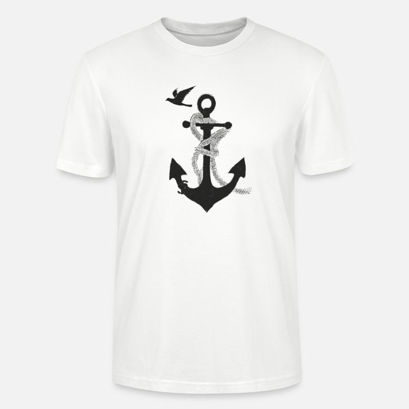 Anker mit Möwe - Stanley/Stella Unisex Bio-T-Shirt CRAFTER - Weiß