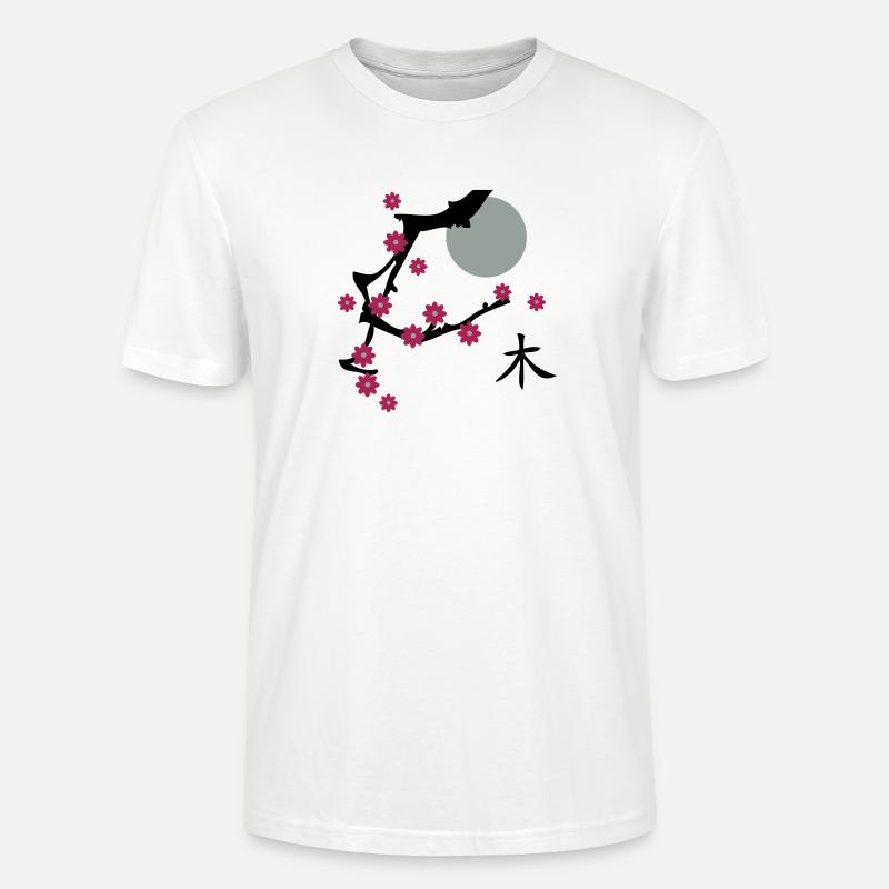 Kirsch Blüte-Cherry blossoms - Stanley/Stella Unisex Bio-T-Shirt CRAFTER - Weiß