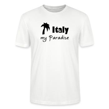 Italy Paradise Italien, Urlaub, Reise, Geschenk - Stanley/Stella Unisex Bio-T-Shirt CRAFTER - Weiß - Vorne - Alina (178cm) & Michal (187cm)