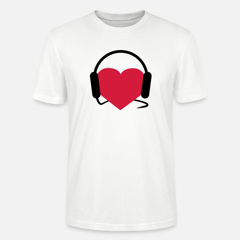 Herz mit Kopfhörern - Stanley/Stella Unisex Bio-T-Shirt CRAFTER - Weiß