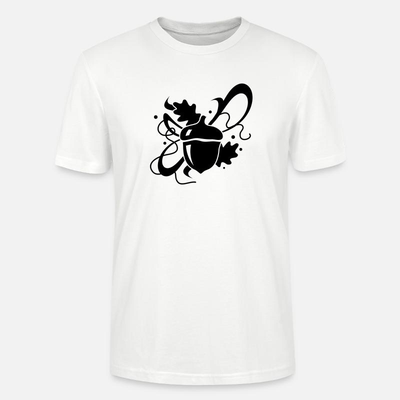 Eichel mit Eichenblätter - Stanley/Stella Unisex Bio-T-Shirt CRAFTER - Weiß