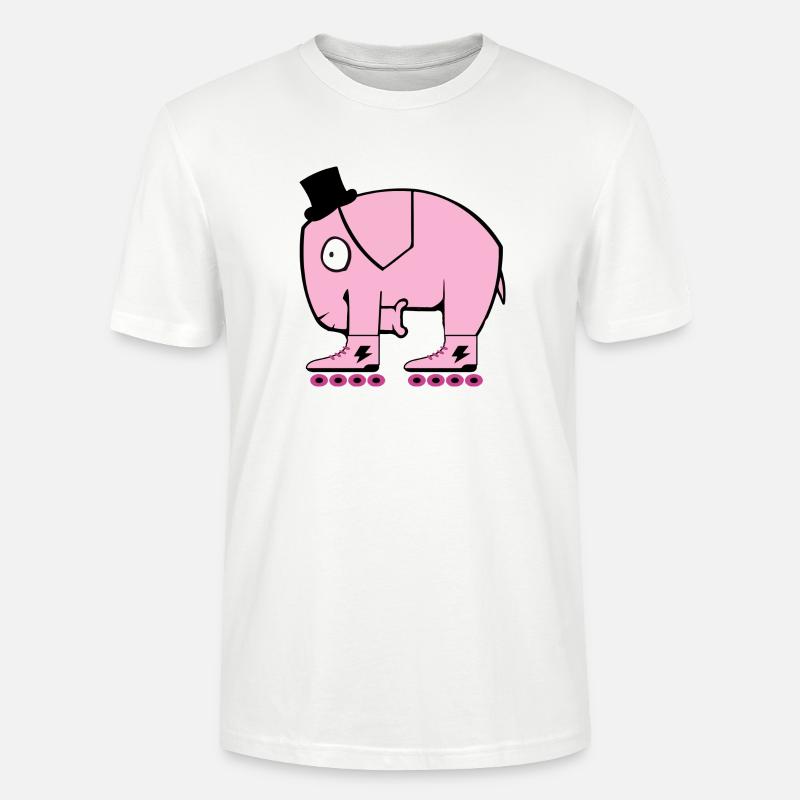 Pinker Elefant - Stanley/Stella Unisex Bio-T-Shirt CRAFTER - Weiß