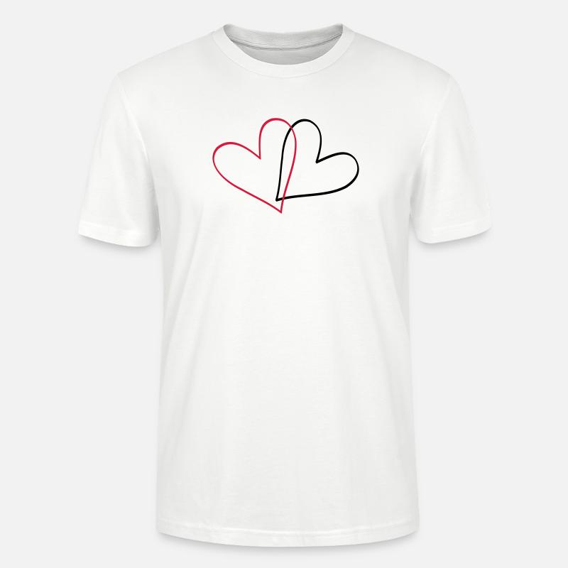 Herzen Herz Geschenkidee Partnerlook - Stanley/Stella Unisex Bio-T-Shirt CRAFTER - Weiß