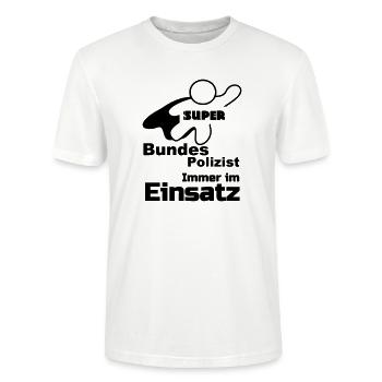 Super Bundespolizist Polizei, Sprüche, Geschenk - Stanley/Stella Unisex Bio-T-Shirt CRAFTER - Weiß - Vorne - Alina (178cm) & Michal (187cm)