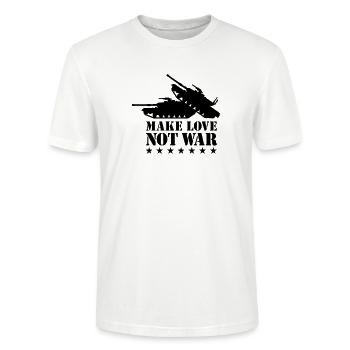 Faites l'amour pas la guerre 1Clr - T-shirt bio CRAFTER Stanley Stella Unisexe - blanc - Devant - Alina (178cm) & Michal (187cm)