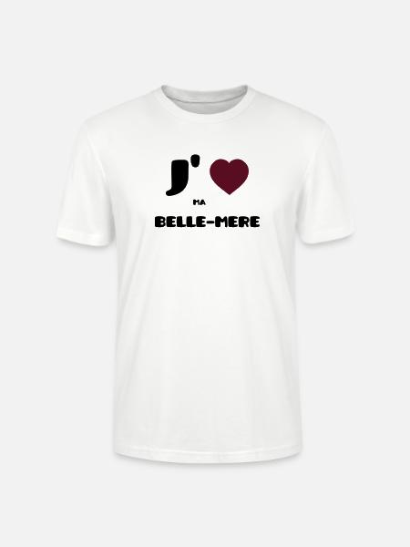 J'aime ma belle-mère (V) - T-shirt bio CRAFTER Stanley Stella Unisexe - blanc