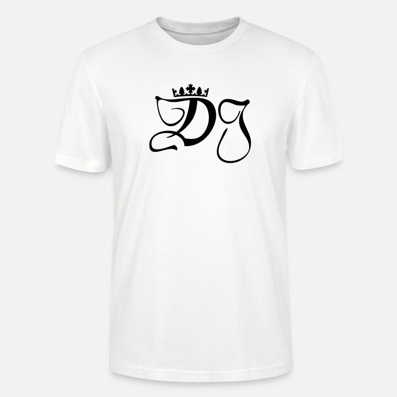DJ-disc-jockey -monogramme avec la couronne - T-shirt bio CRAFTER Stanley Stella Unisexe - blanc