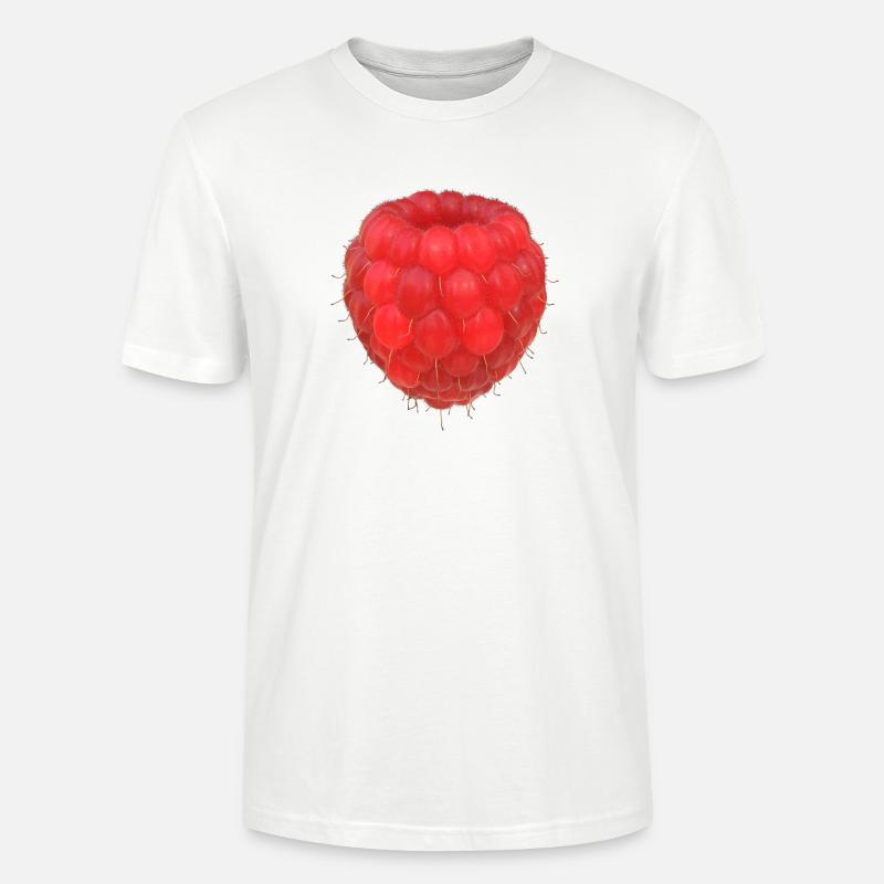 Raspberry Cluster Pattern - Stanley/Stella CRAFTER Unisex Organic T-Shirt - white