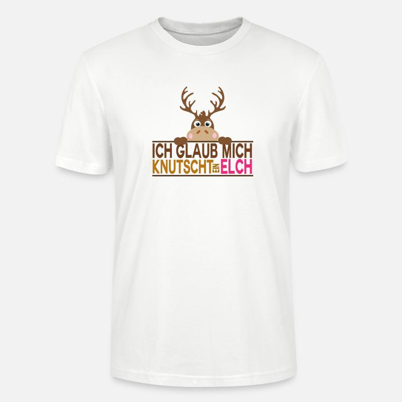 Ich glaub mich knutscht ein Elch - Stanley/Stella Unisex Bio-T-Shirt CRAFTER - Weiß