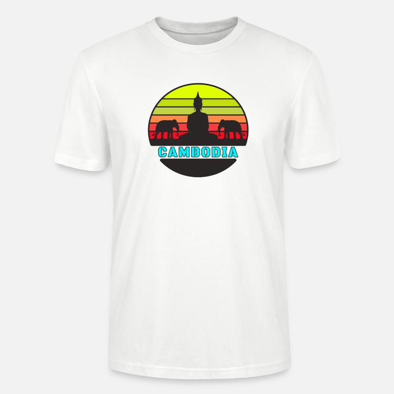 Kambodscha / Buddha / Elefant / Geschenk - Stanley/Stella Unisex Bio-T-Shirt CRAFTER - Weiß