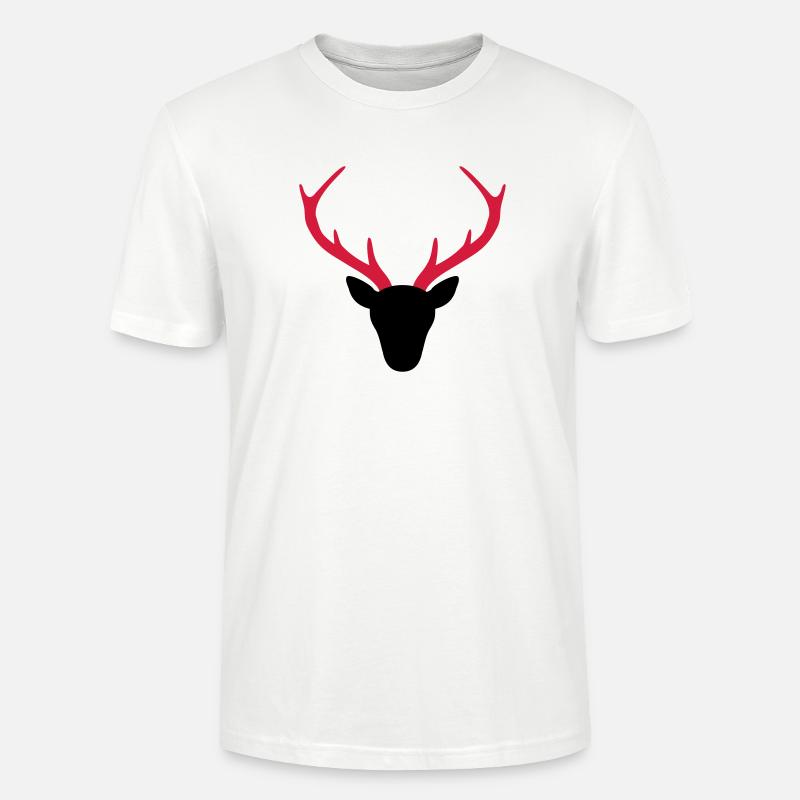 Hirsch Geweih Jäger Geschenk - Stanley/Stella Unisex Bio-T-Shirt CRAFTER - Weiß