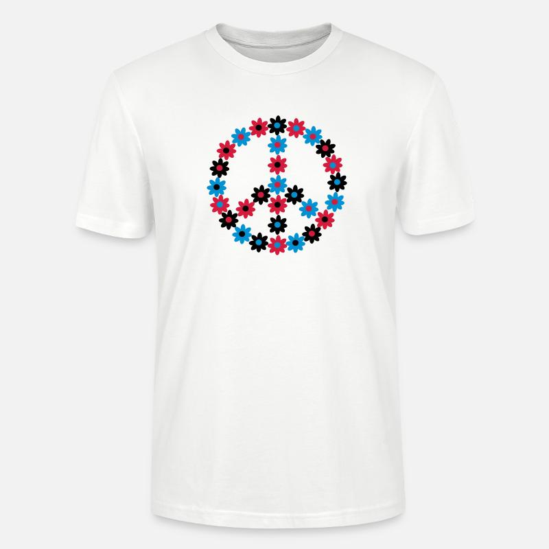 Blumen Friedenszeichen - Stanley/Stella Unisex Bio-T-Shirt CRAFTER - Weiß