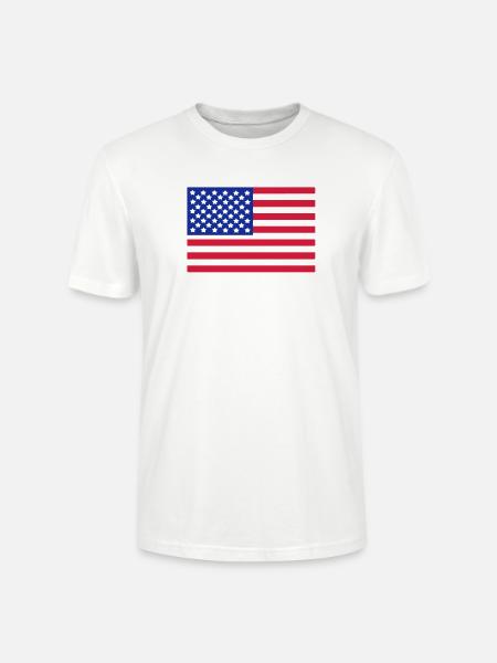Flaggen-Design USA Retro Streifen - Stanley/Stella Unisex Bio-T-Shirt CRAFTER - Weiß