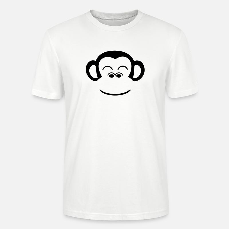 Affe Schimpanse Affengesicht Gorilla Menschenaffe - Stanley/Stella Unisex Bio-T-Shirt CRAFTER - Weiß