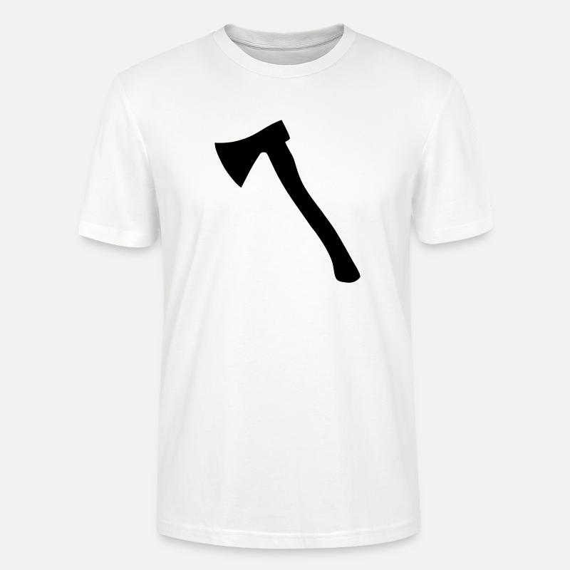 Beil (Schräg) Axt, Werkzeug, Holzhacken - Stanley/Stella Unisex Bio-T-Shirt CRAFTER - Weiß