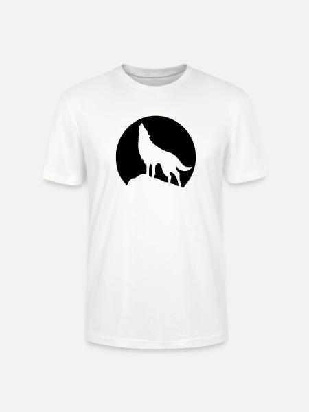Wolf - Mond - Stanley/Stella Unisex Bio-T-Shirt CRAFTER - Weiß