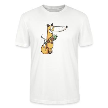 Schulkind Fuchs I Einschulung Erstklässler - Stanley/Stella Unisex Bio-T-Shirt CRAFTER - Weiß - Vorne - Alina (178cm) & Michal (187cm)
