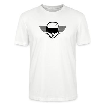 Sport Motorradhelm mit Flügel - Stanley/Stella Unisex Bio-T-Shirt CRAFTER - Weiß - Vorne - Alina (178cm) & Michal (187cm)