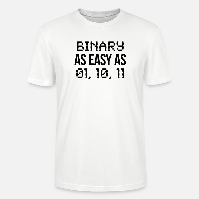 code binaire - T-shirt bio CRAFTER Stanley Stella Unisexe - blanc