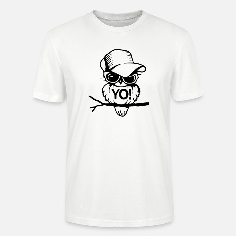 Vogel mit Brille und Baseballcap - Stanley/Stella Unisex Bio-T-Shirt CRAFTER - Weiß