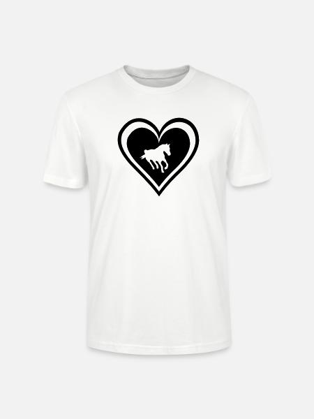 Herz mit Pferd - Stanley/Stella Unisex Bio-T-Shirt CRAFTER - Weiß