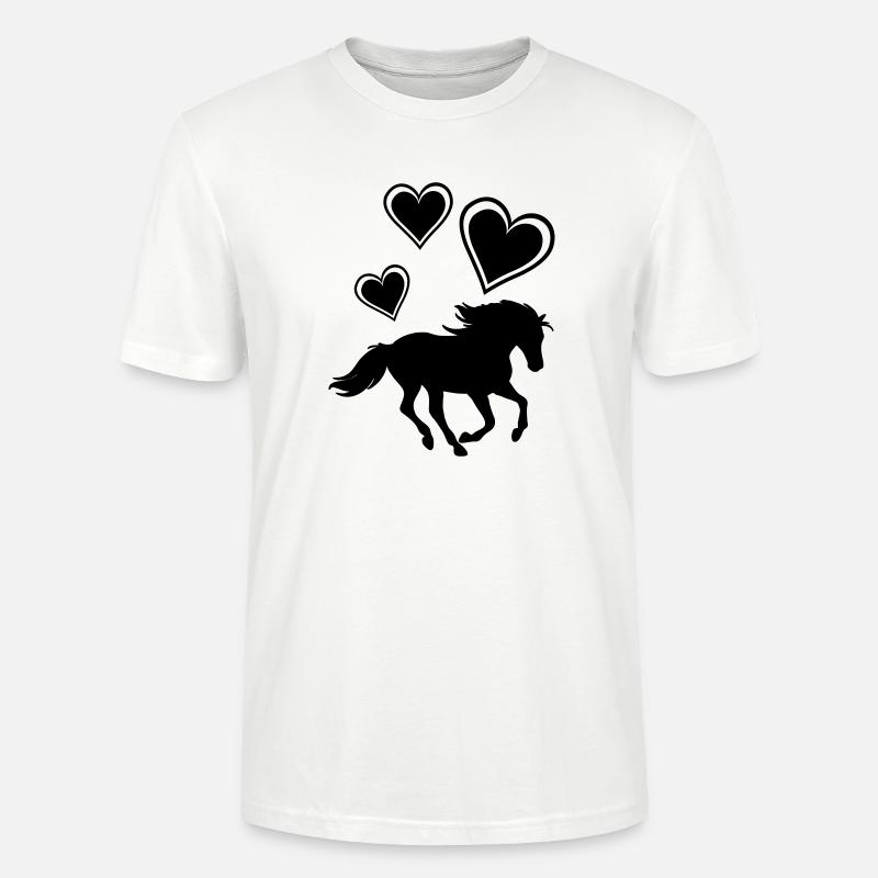 Pferd Herzen - Stanley/Stella Unisex Bio-T-Shirt CRAFTER - Weiß