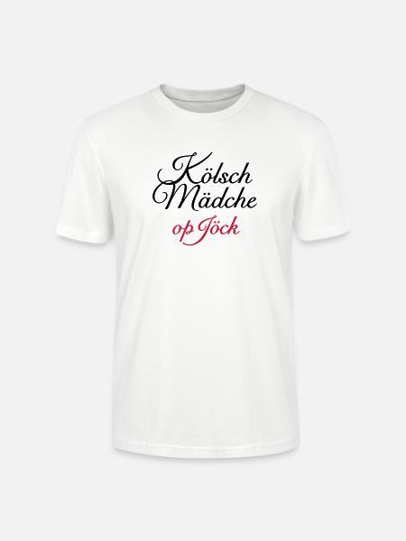 Kölsch Mädche op Jöck - Mädchen aus Köln unterwegs - Stanley/Stella Unisex Bio-T-Shirt CRAFTER - Weiß