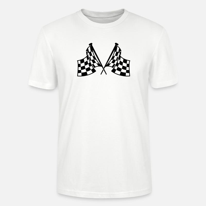 drapeaux de course - T-shirt bio CRAFTER Stanley Stella Unisexe - blanc