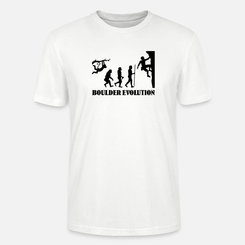 Boulder Evolution Klettern Bergsteigen Boulderer - Stanley/Stella Unisex Bio-T-Shirt CRAFTER - Weiß