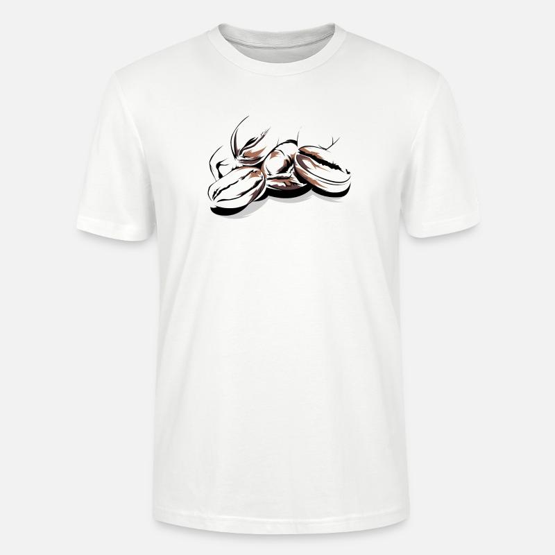 Kaffeebohnen Cafe Illustration Logo Kaffeezeit - Stanley/Stella Unisex Bio-T-Shirt CRAFTER - Weiß