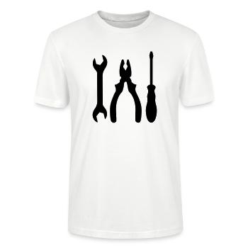 gereedschap - Stanley/Stella Uniseks bio-T-shirt CRAFTER - wit - Voor - Alina (178cm) & Michal (187cm)